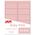 JAM Paper Laser/Inkjet Address Labels - 2" x 4" - Baby Pink - 12 Pack-English only packaging