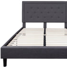 Flash Furniture Roxbury Queen Size Tufted Upholstered Platform Bed - Dark Grey Fabric-Button Tufted