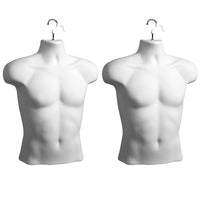 Eddie's Male Hanging Forms - Hard Plastic - White - 2 Pack (155739-2)-Male Hanging Shirt Forms