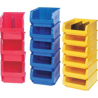 Quantum Storage Systems Giant Stacking Containers, 12.375" W x 19.75" D x 7.875" H, Yellow - 3 Pack-Capacity: 150 lbs.