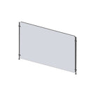 Mark Maker Rod Sneeze Guard - 35.5" W x 23.5" H panel 1/4" Clear Acrylic and 24" high aluminum rod set - no pass through-Optimal social distancing between two groups of people