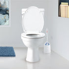 Vileda Powerfibres Toilet Brush with Caddy-Durable, sturdy bristles; Angled to reach tough spots