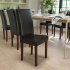 Flash Furniture Greenwich Series Parsons Chair, Brown Leather (QYA379061BRNL)-Mahogany Wood Legs