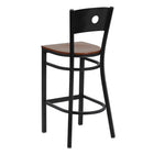 Flash Furniture HERCULES Series Black Circle Back Metal Restaurant Barstool - Cherry Wood Seat - 2 Pack-.625" Thick Plywood Seat
