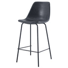 My Home My Living Vintage Faux Leather Counter Stool - Black - 2 Pack-Sturdy black powder coated steel legs and footrest