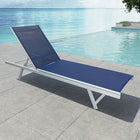 CorLiving Gallant Navy Blue Mesh Reclining Patio Lounger (PJR-329-R)-Weather resistant fabric withstands exposure to the elements