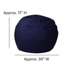 Flash Furniture Small Solid Kids Bean Bag Chair - Navy Blue-Spot Clean with Damp Cloth