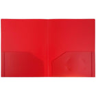 JAM Paper Plastic Heavy Duty Two Pocket Folders, Red, 108 Pack (383HREB)-Size: 9" x 12"