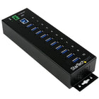 StarTech 10-Port Industrial USB 3.0 Hub, ESD and Surge Protection-Provides maximum USB scalability, with ten USB 3.0 Type-A ports