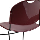 Flash Furniture HERCULES Series Burgundy Ultra-Compact Stack Chair with Black Frame-Ergonomically Contoured Design