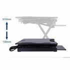 Rocelco 46" Sit To Stand Adjustable Height Desk Riser AC & USB - Black-New wider keyboard tray to accommodate ergonomic and gaming keyboards