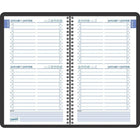 Staples Undated Daily Wirebound Planner - 8" x 5" - Bilingual-Appointment schedule from 7:00a.m. to 6:30p.m. in 30 minute intervals
