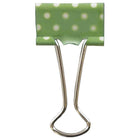 JAM Paper Fashion Design Binder Clips, Small, 19mm, Green and White Polka Dots Binderclips, 3 packs of 10 (336128838g)-4