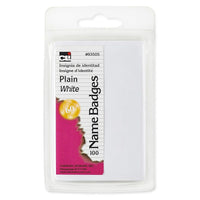 Charles Leonard Self Adhesive Name Badges, Plain White, 3-3/8" x 2-1/4" (CHL93505)-Name Badges