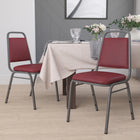 Flash Furniture HERCULES Series Trapezoidal Back Stacking Banquet Chairs with Burgundy Vinyl & Silver Vein Frame - 4 Pack-1.5" Thick Seat Cushion