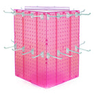 Azar Interlock Peg Tower with Revolving Base and Hooks - 14" x 14" x 20" - Pink-Sold in multiples of: 1