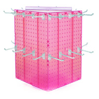 Azar Interlock Peg Tower with Revolving Base and Hooks - 14" x 14" x 20" - Pink-Sold in multiples of: 1