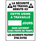 Write-A-Day Scoreboards, Cette usine a travaille XX jours sans accident avec perte de temps, SEE334-Language - French