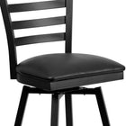 Flash Furniture HERCULES Series Black Ladder Back Swivel Metal Barstool - Black-CA117 Fire Retardant Foam