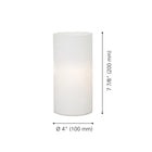 Eglo Geo In-Line Switch Table Lamp - 8" - White Glass-Dimensions: 4" D x 4" W x 7.875" H