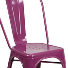Flash Furniture Purple Metal Indoor-Outdoor Stackable Chair-Seat Size: 12" - 14"W x 14"D