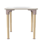 Flash Furniture Bright Beginnings 24" Square Commercial Grade Wooden Adjustable Height Classroom Activity Table - Beech/White-Powder Coated Metal Legs Adjust in 1" Increments from 15"H - 23"H