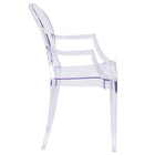 Flash Furniture Ghost Chairs with Arms in Transparent Crystal - 4 Pack-Curved Arms