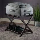 Winsome Wood Remy Luggage Rack with Shelf, Cappuccino (40436)-Dims when folded 26.54"W x 26.70"H x 2.89"D