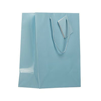 Jam Paper Glossy Gift Bags with Rope Handles - Medium - 8" x 10" - Baby Blue - 3 Pack-Color: Baby Blue Glossy
