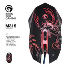 Marvo Tech Scorpion LED Backlit Gaming Mouse, Red-4-Step on-the-fly DPI Adjustment