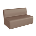 Flash Furniture Bright Beginnings Commercial Grade Modular Classroom Soft Seating, Armless 2-Seater Sofa - Neutral Vinyl-Wipes Clean with a Damp Cloth