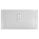 Winnable Button-Tie Closure Side Opening Poly Envelope, Clear, Cheque/Note Size, 1/4" Expansion-Clear