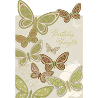 Rosedale 5-1/2" x 8" Birthday Thoughts Greeting Cards And Envelopes, 12 Pack (15743)-Printed on premium uncoated card stock