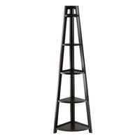 Winsome Adam 5-Tier A-Frame Corner Shelf, Black-Functional and attractive corner shelf is perfect in every room and completes Adam Shelf and Desk Collection.