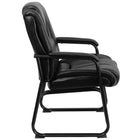 Flash Furniture HERCULES Series Big & Tall 500 lb. Rated Black Leather Tufted Executive Side Reception Chair with Sled Base-Black LeatherSoft Upholstery