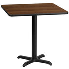 Flash Furniture 30" Square Walnut Laminate Table Top with 22" x 22" Table Height Base-Hospitality Table