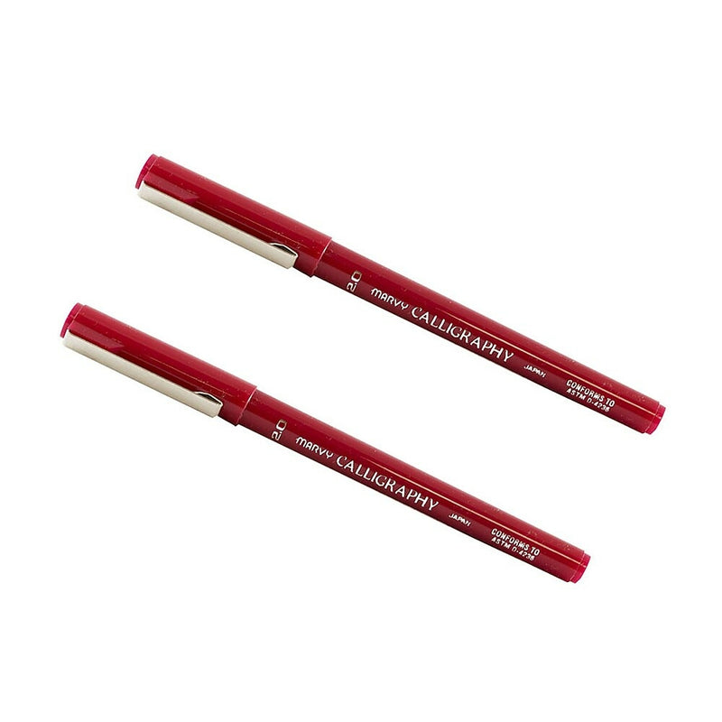 Marvy Uchida Calligraphy Pen – 2.0mm – Red – 2 Pack | staples.ca