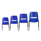 Flash Furniture HERCULES Series Navy Ergonomic Shell Stack Chair with Black Frame & 12" Seat Height-Ergonomically Contoured Design
