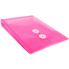 JAM Paper Plastic Envelopes with Button and String Tie Closure, Open End, 6.25 x 9.25, Fuchsia Pink Poly, 12 Pack (472B1FU)-Material: plastic