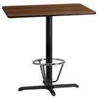 Flash Furniture Laminate 24"W x 42"L X-Base Table, Walnut (XUWA2442T230B3F)-Bar height hospitality table