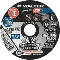 Cut-off Wheel A-24 Zip 2"x1/16"x5/16", 12 Pack-Qty/Pk - 12