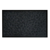 Floor Choice Ivy Decorative Mat, 30" x 18", Grey, 2 Pack-Embossed surface removes dirt and debris from the bottom of shoes and boots
