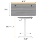 ShoppingAll 48"W Dual Motor Height Adjustable Electric Standing Desk - White/Grey-Tabletop measures 120cm / 47.2"W and 60cm / 23.6"L