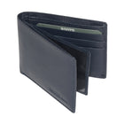 Roots Men's Leather Slimfold RFID Wallet with Removable Passcase - Navy-2 slot pockets