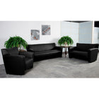 Flash Furniture Hercules Majesty Series Leather Love Seat, Black-Fixed Seat Cushion