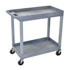Luxor (EC11-G) 32" x 18" Tub Cart, Two Shelves, Gray-Gray