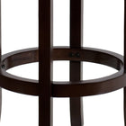 Flash Furniture 29" High Backless Wood Barstool with Carved Apron & Black Leather Swivel Seat - Cappuccino-Black LeatherSoft Upholstery
