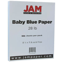 JAM Paper Matte Paper, 8.5 x 11, 28lb Baby Blue, 500 Pack (5155794B)-Baby blue