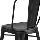 Flash Furniture 24" High Distressed Black Metal Indoor-Outdoor Counter Height Stool with Back-Seat Size: 14''W x 14''D