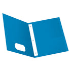 Oxford Two-Pocket Portfolio with Fasteners - Letter Size - Light Blue-Oxford Two Pocket Folders with Prong Fasteners are made from light blue textured paper that shows fewer smudges and marks than smooth paper